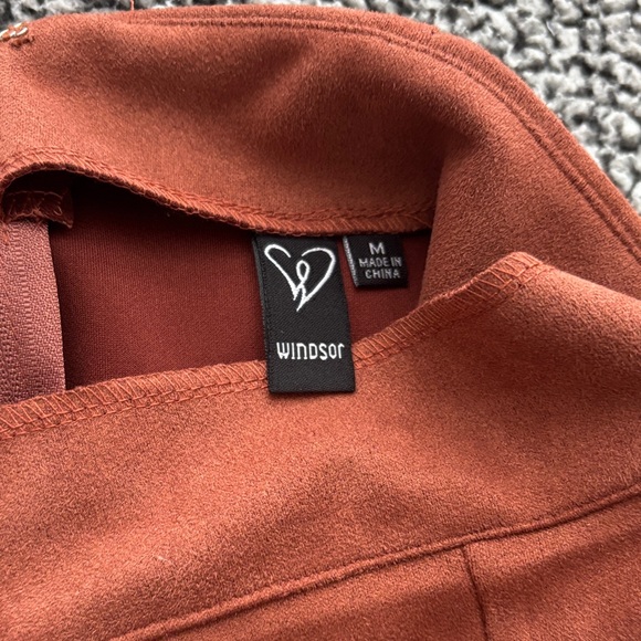 Fringe Detail Brown Velvet Skirt - Picture 2 of 5